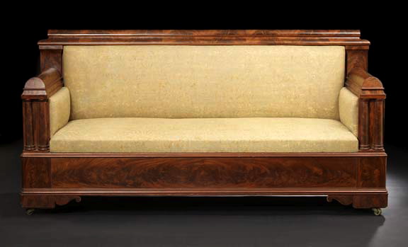 Appraisal: American Late Classical Mahogany Box Sofa second quarter th century