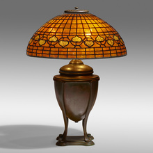 Appraisal: Tiffany Studios VINE BORDER TABLE LAMP USA c leaded glass