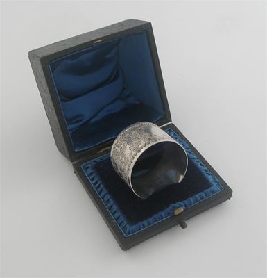 Appraisal: A late Victorian engraved napkin ring initialled 'C B W'