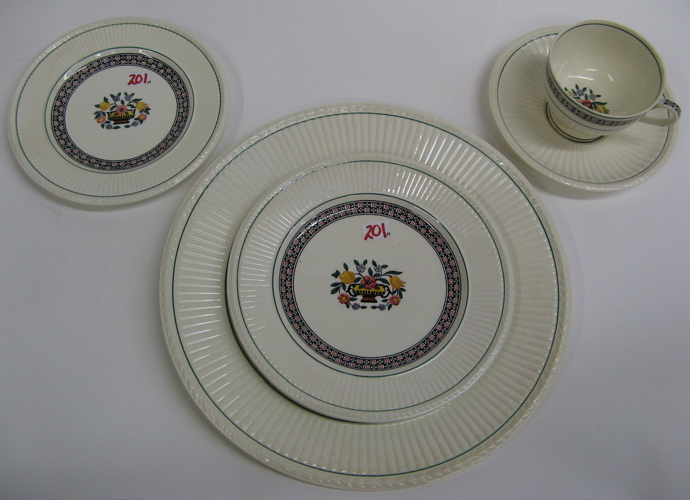 Appraisal: EIGHTY-FOUR PIECE WEDGWOOD PORCELAIN DINNER SET in the Trentham pattern