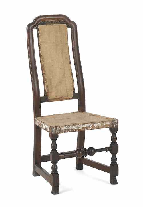 Appraisal: Boston Massachusetts William Mary maple dining chair ca