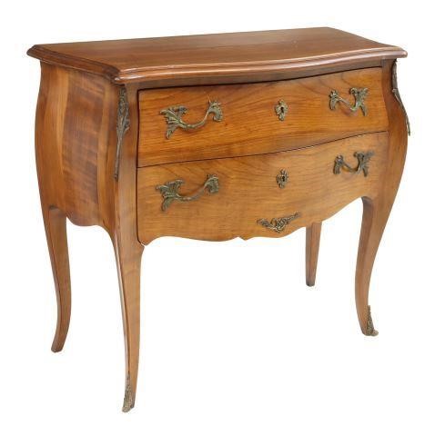 Appraisal: French Louis XV style fruitwood bombe commode th c having