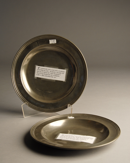 Appraisal: A Match Pair of English Reeded Rim Pewter Dishes by