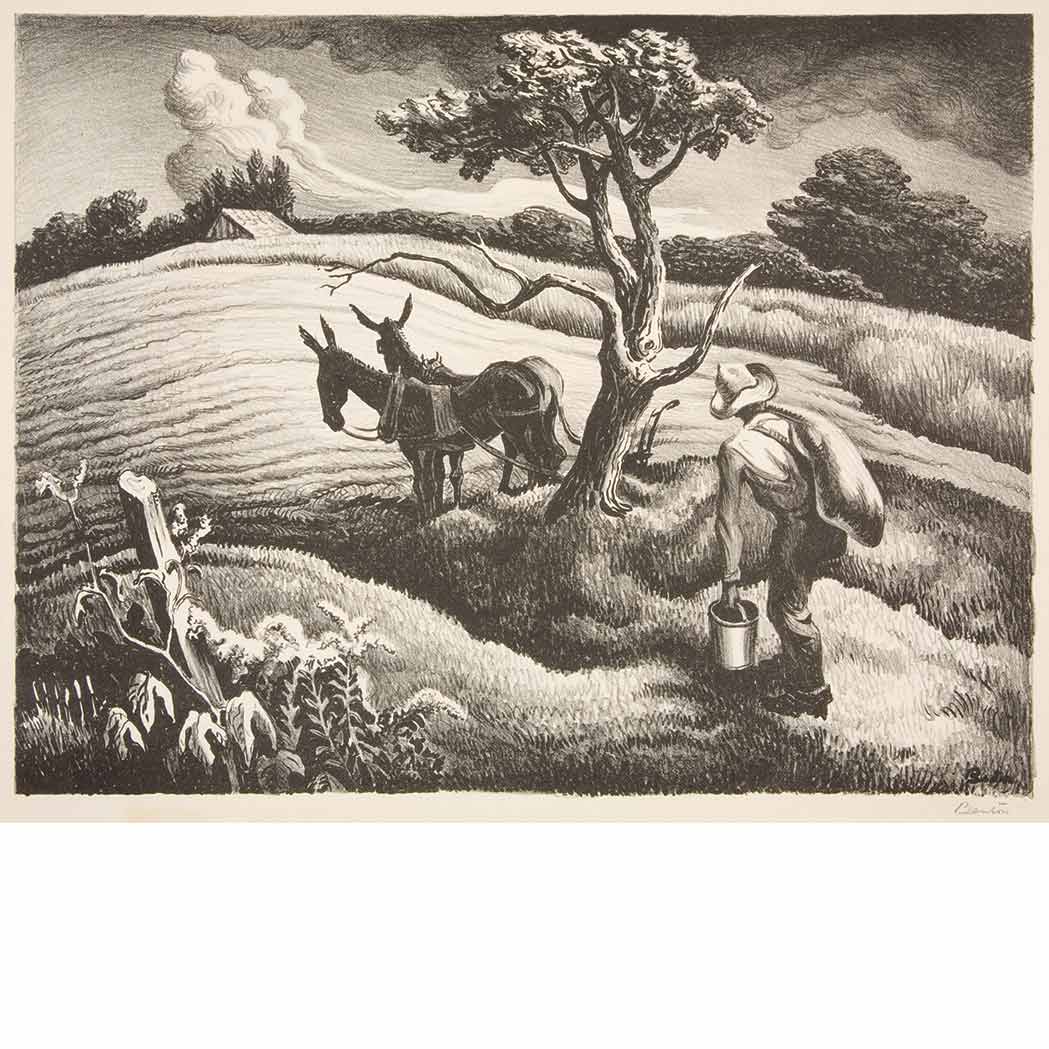 Appraisal: Thomas Hart Benton - APPROACHING STORM FATH Lithograph signed in