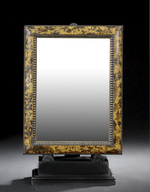 Appraisal: Dutch Ebonized and Faux-Tortoiseshell Looking Glass late th century the