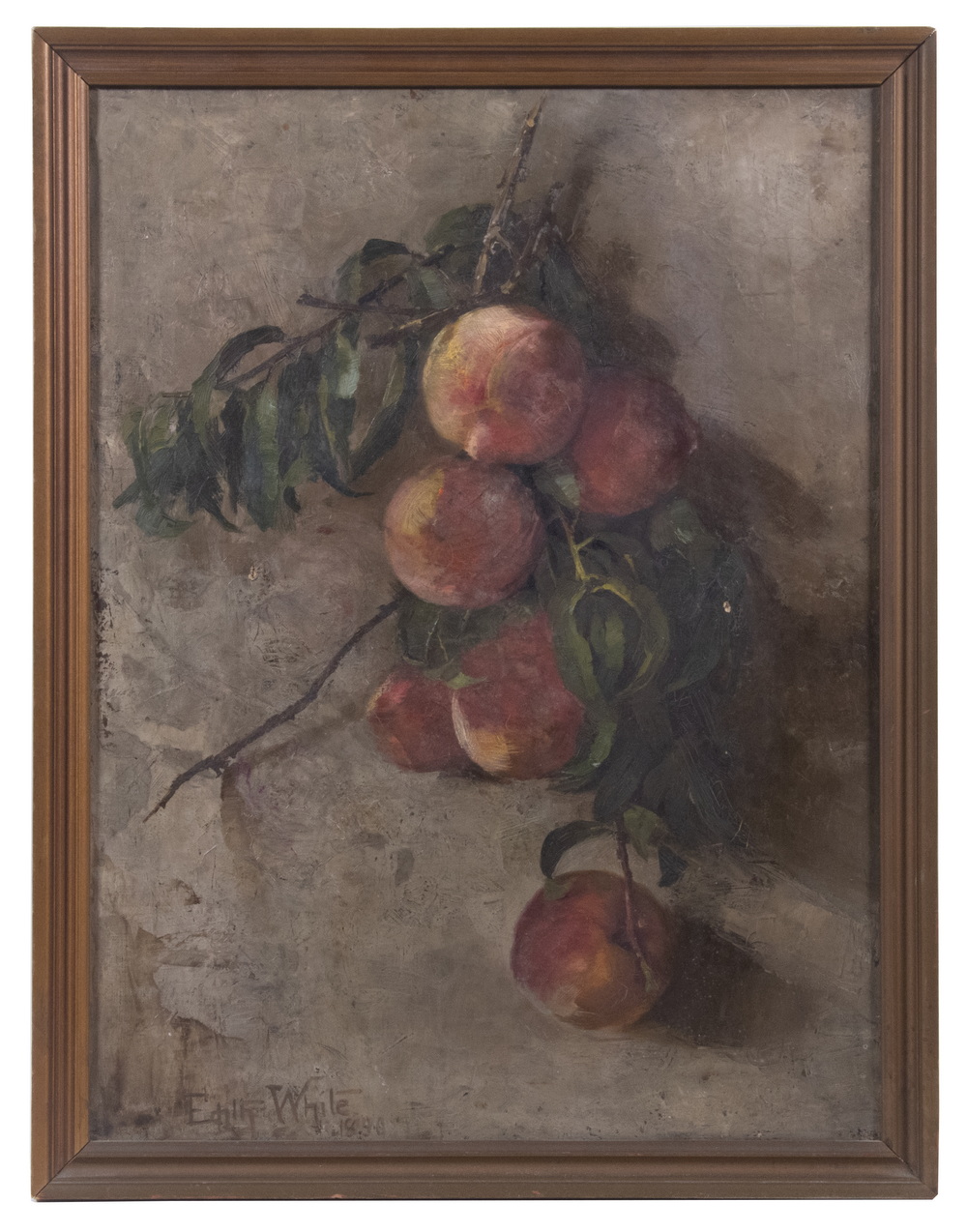 Appraisal: EDITH WHITE CA IA - Still Life with Peaches oil