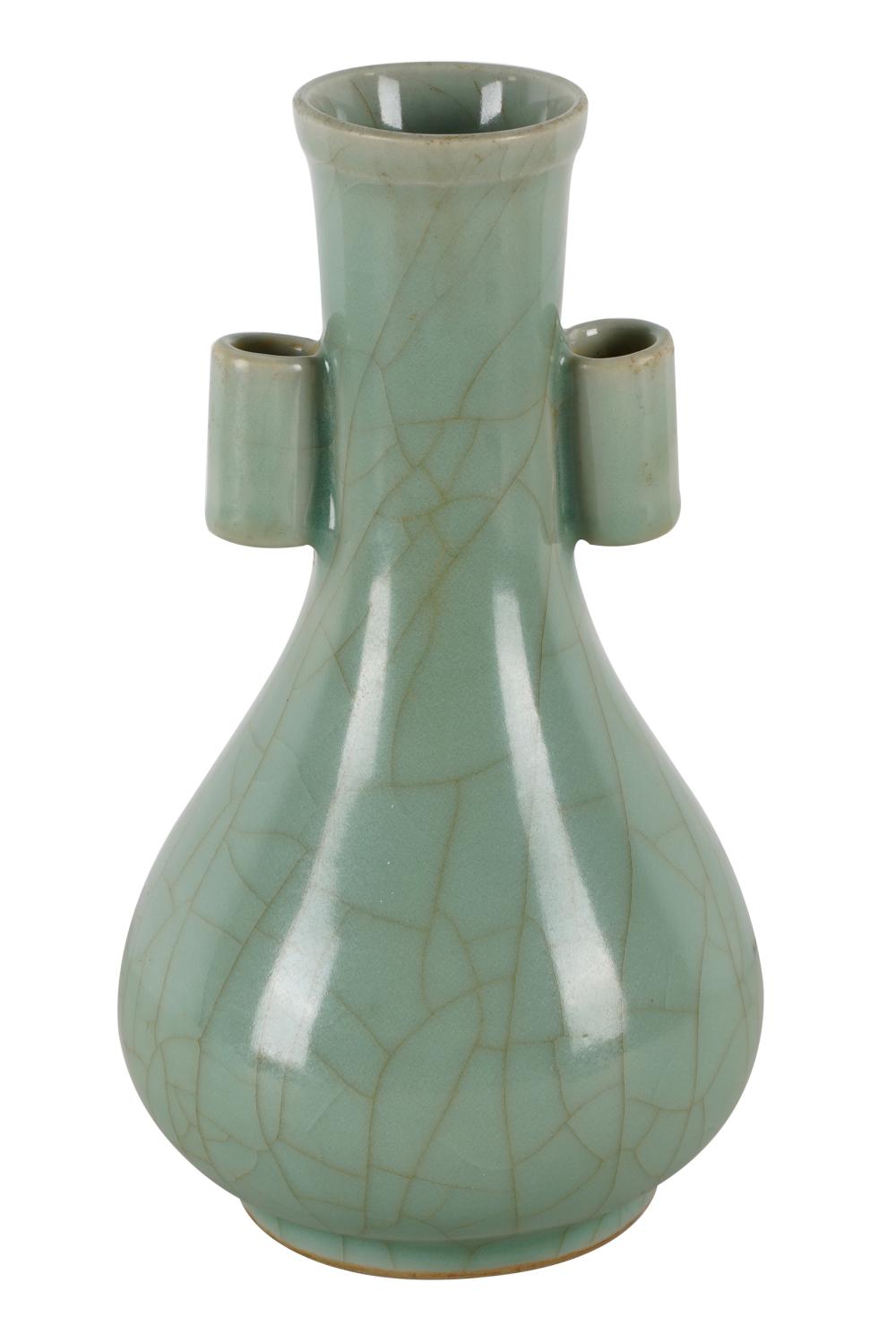 Appraisal: CHINESE CELADON PORCELAIN VASEunsigned Condition with craquelure to glaze throughout