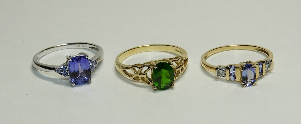 Appraisal: Amethyst Diamond Emerald Lady's Rings Contemporary Includes an emerald ring