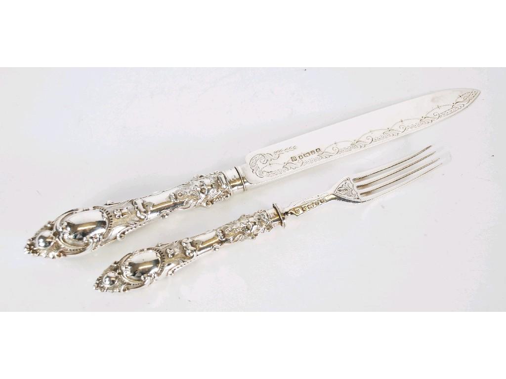 Appraisal: PAIR OF VICTORIAN SILVER CAKE SERVERS viz A KNIFE AND