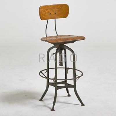 Appraisal: TOLEDO METAL FURNITURE CO Adjustable stool USA s Enameled steel