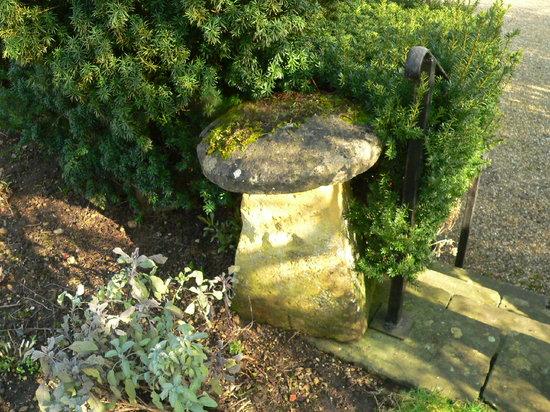 Appraisal: A staddle stone and a tapered base cm high