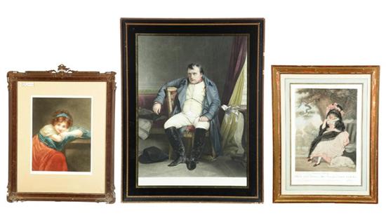 Appraisal: THREE PORTRAIT PRINTS TH- TH CENTURIES Includes ''Napoleon a Fontainebleau''