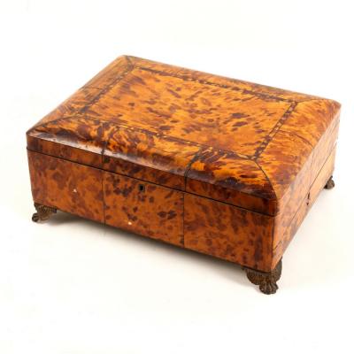 Appraisal: An early th Century tortoiseshell travelling case the interior fitted