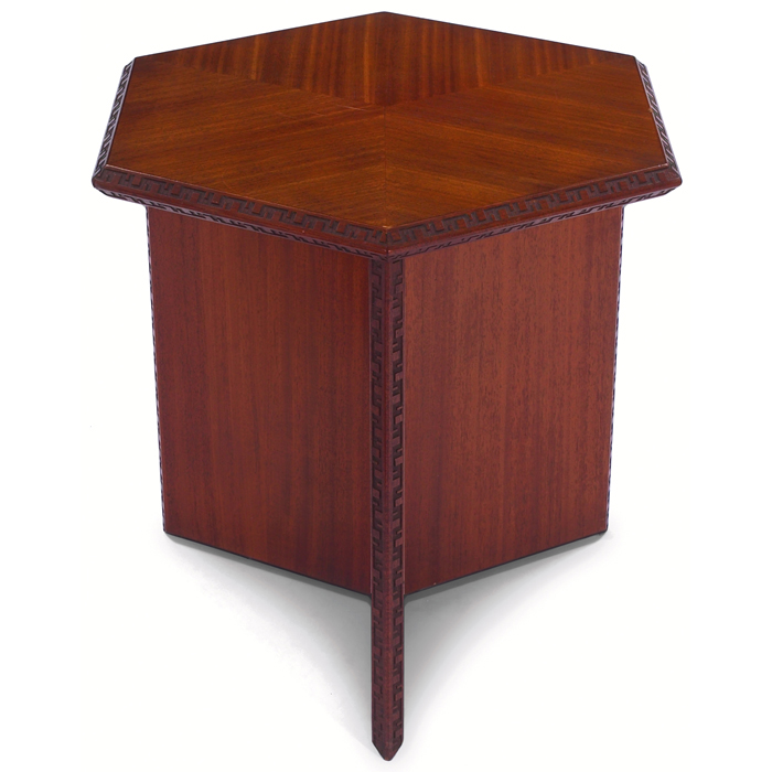 Appraisal: Frank Lloyd Wright table manufactured by Heritage Henredon tall form