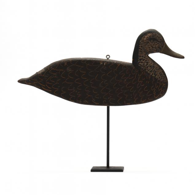 Appraisal: CHINCOTEAGUE BLACK DUCK SILHOUETTE Chincoteague Virginia circa s carved and