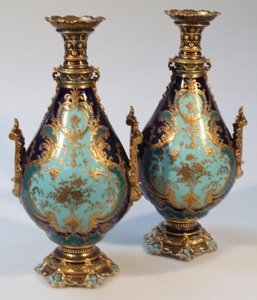 Appraisal: A pair of late thC Royal Crown Derby exhibition quality