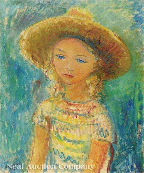 Appraisal: Clara Klinghoffer Dutch - Girl in a Straw Hat oil