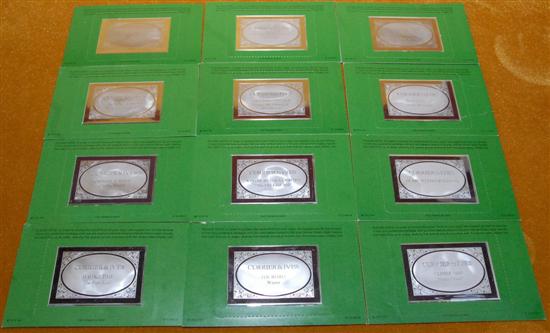 Appraisal: FRANKLIN MINT CURRIER AND IVES SILVER INGOTS oz each in