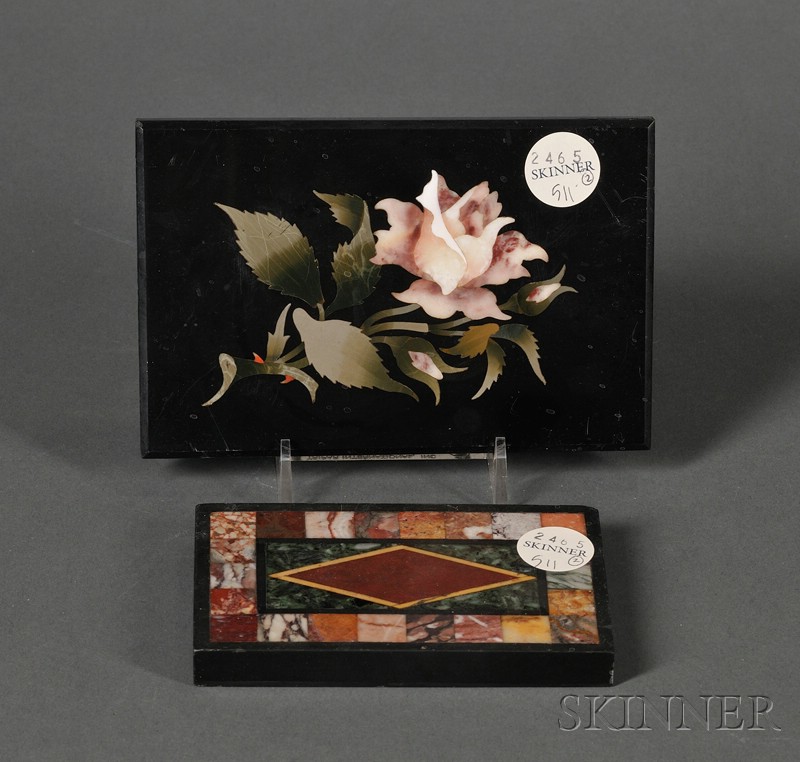 Appraisal: Two Small Italian Pietra Dura Paperweights late th early th