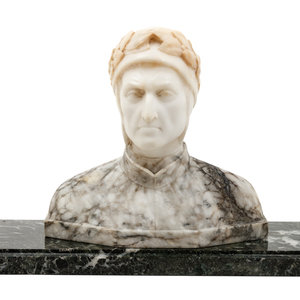 Appraisal: An Italian Alabaster Bust of Dante Alighieri Late th Century