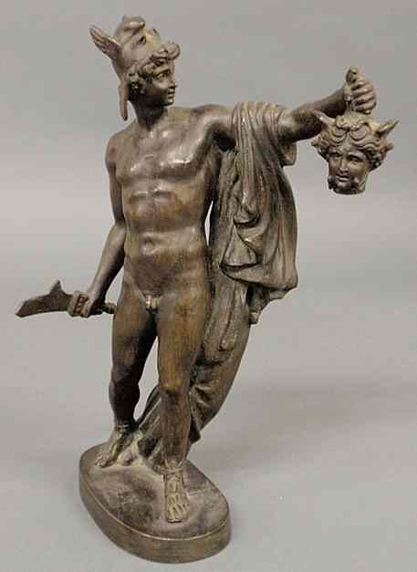 Appraisal: Bronze standing nude of Perseus early th c holding the