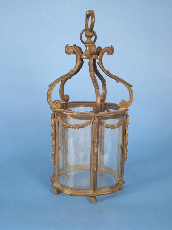 Appraisal: A th Century brass Hall Lantern of hexagonal form with