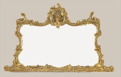 Appraisal: Rococo-Style Carved Giltwood Overmantel Mirror x in