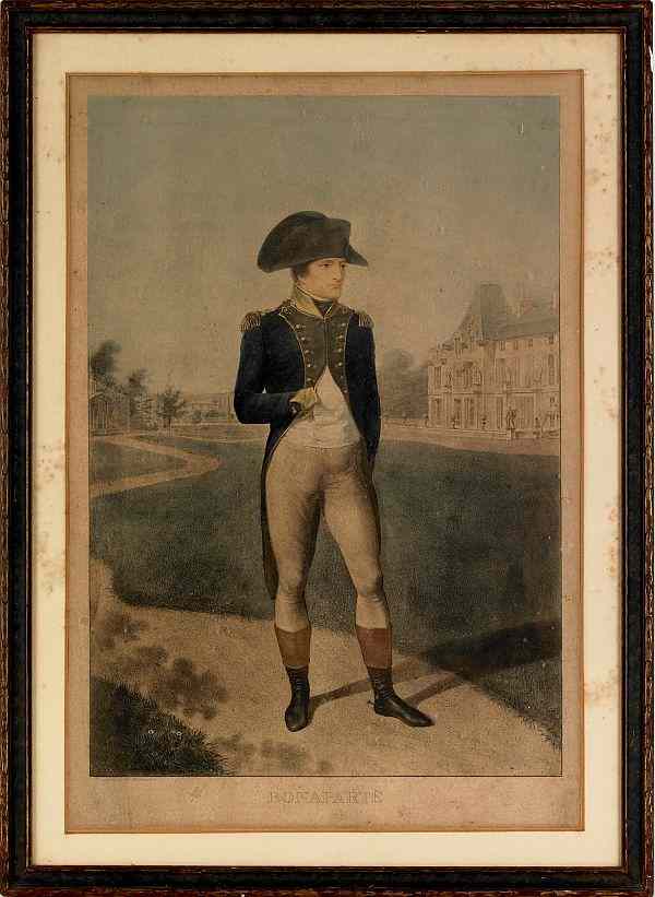 Appraisal: Color lithograph of Napoleon th c x together with a