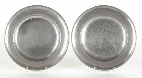 Appraisal: Two Philadelphia pewter plates ca bearing the touch of Thomas