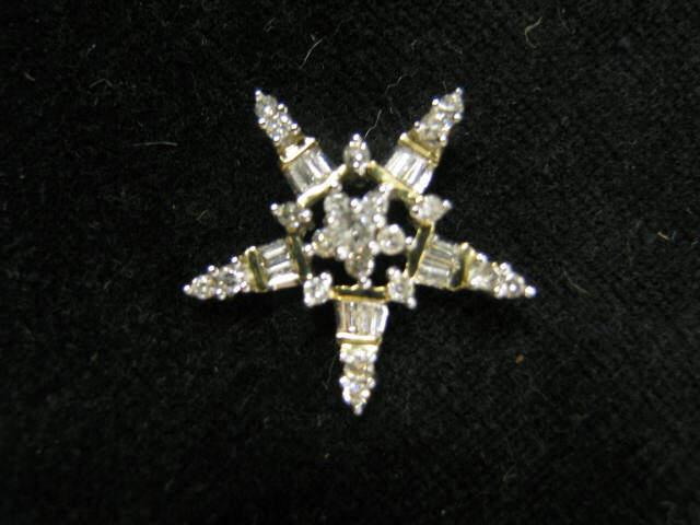 Appraisal: Diamond Star Pendant round baguette diamonds totaling carat in k