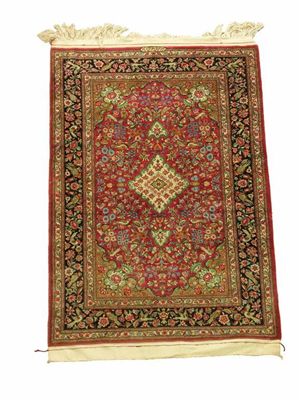 Appraisal: A Qum silk rug south central Persia modern x in