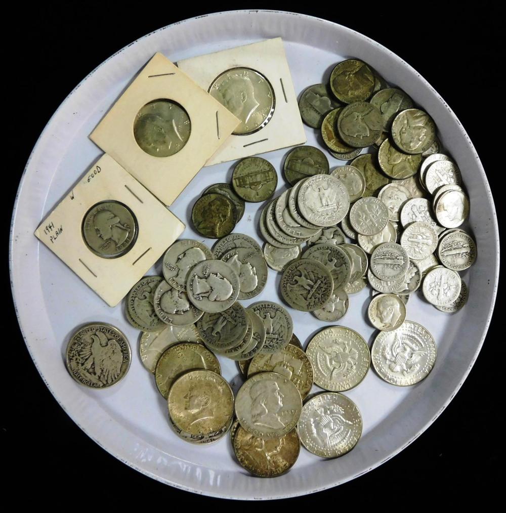 Appraisal: COINS US silver coin lot Including twelve silver half dollars