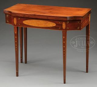 Appraisal: FINE INLAID MAHOGANY FEDERAL CARD TABLE FINE INLAID MAHOGANY FEDERAL