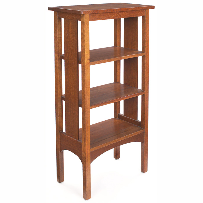 Appraisal: Good L JG Stickley magazine stand rectangular top above three