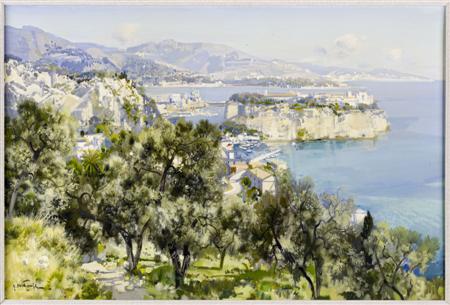 Appraisal: GABRIEL DESCHAMPS FRENCH TH CENTURY MONACO Signed oil on canvas