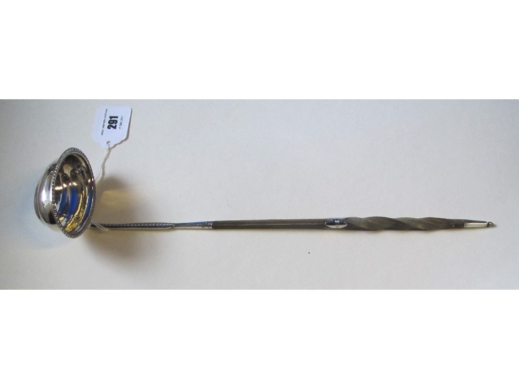 Appraisal: George III silver bowled toddy ladle London