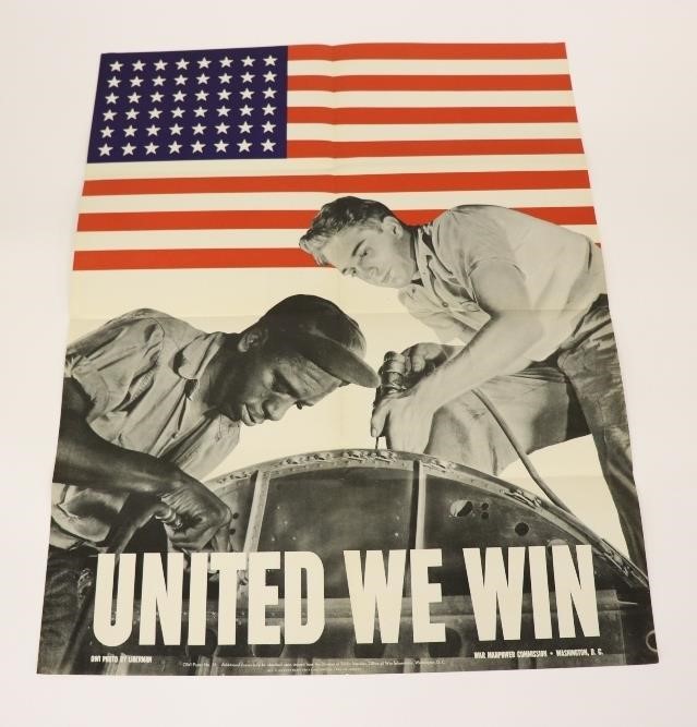 Appraisal: WW II poster photo by Liberman ' United We Win'