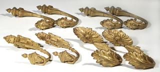 Appraisal: Group of Eight French Gilt Bronze Curtain Tiebacks Group of