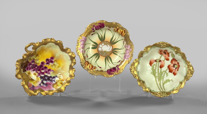 Appraisal: Three Pickard Hand-Painted Porcelain Bowls first quarter th century including