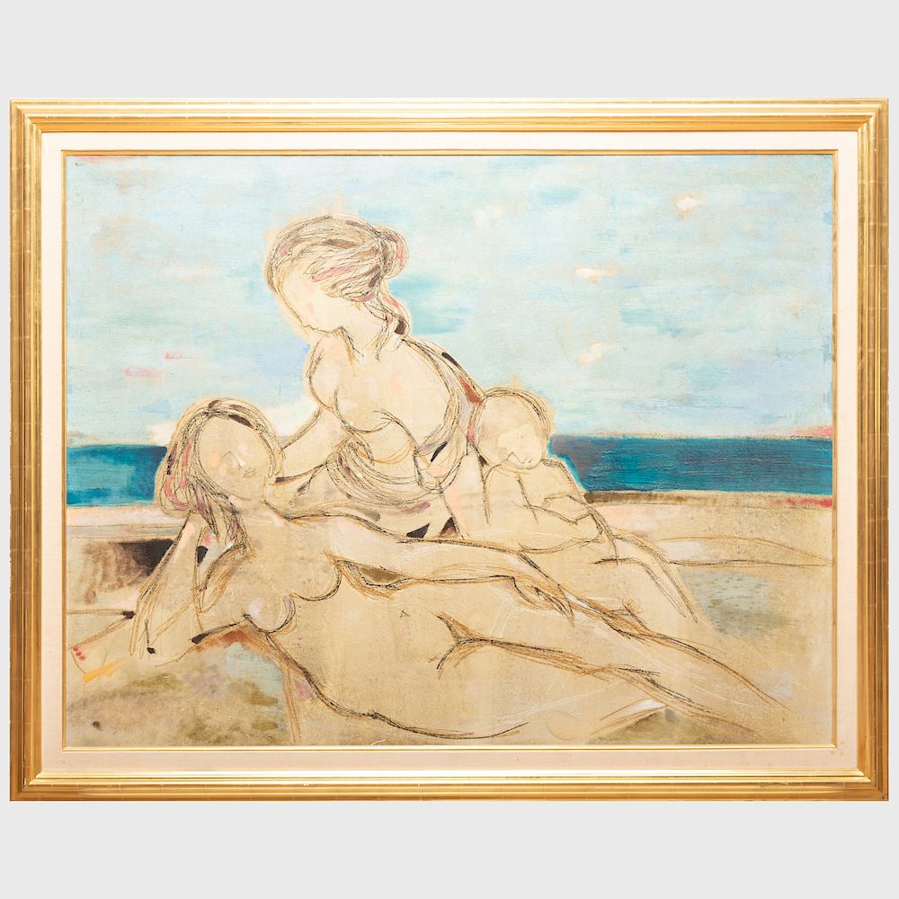 Appraisal: Lazzaro Donati - La Spiaggia Oil on board signed 'Donati'