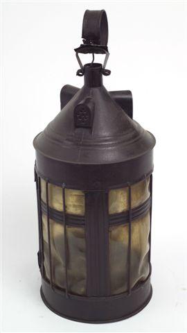 Appraisal: TIN AND HORN HANGING LANTERN th th CENTURY of characteristic