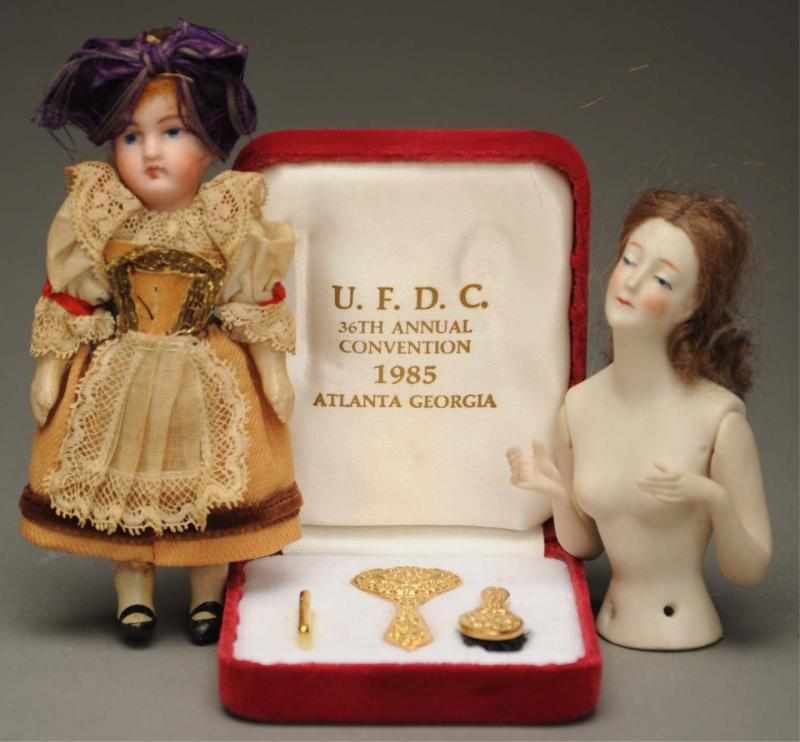 Appraisal: Lot of Dolls Accessories French bisque socket head incised on