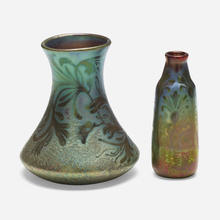 Appraisal: Jacques Sicard for Weller Pottery Vases set of two -