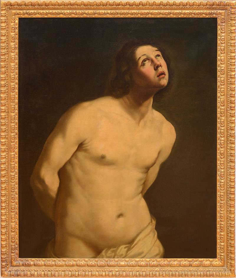 Appraisal: BOLOGNESE SCHOOL ST SEBASTIAN Oil on canvas unsigned x in