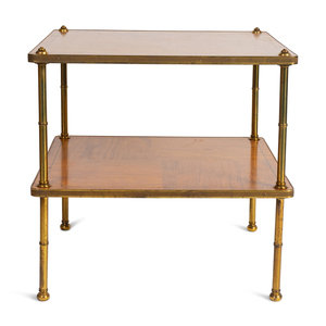 Appraisal: A Regency Style Walnut and Brass Two-Tier End Table th