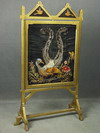 Appraisal: FIRE SCREEN - VICTORIAN WOOD CARVED FIRE SCREEN WITH GOLD