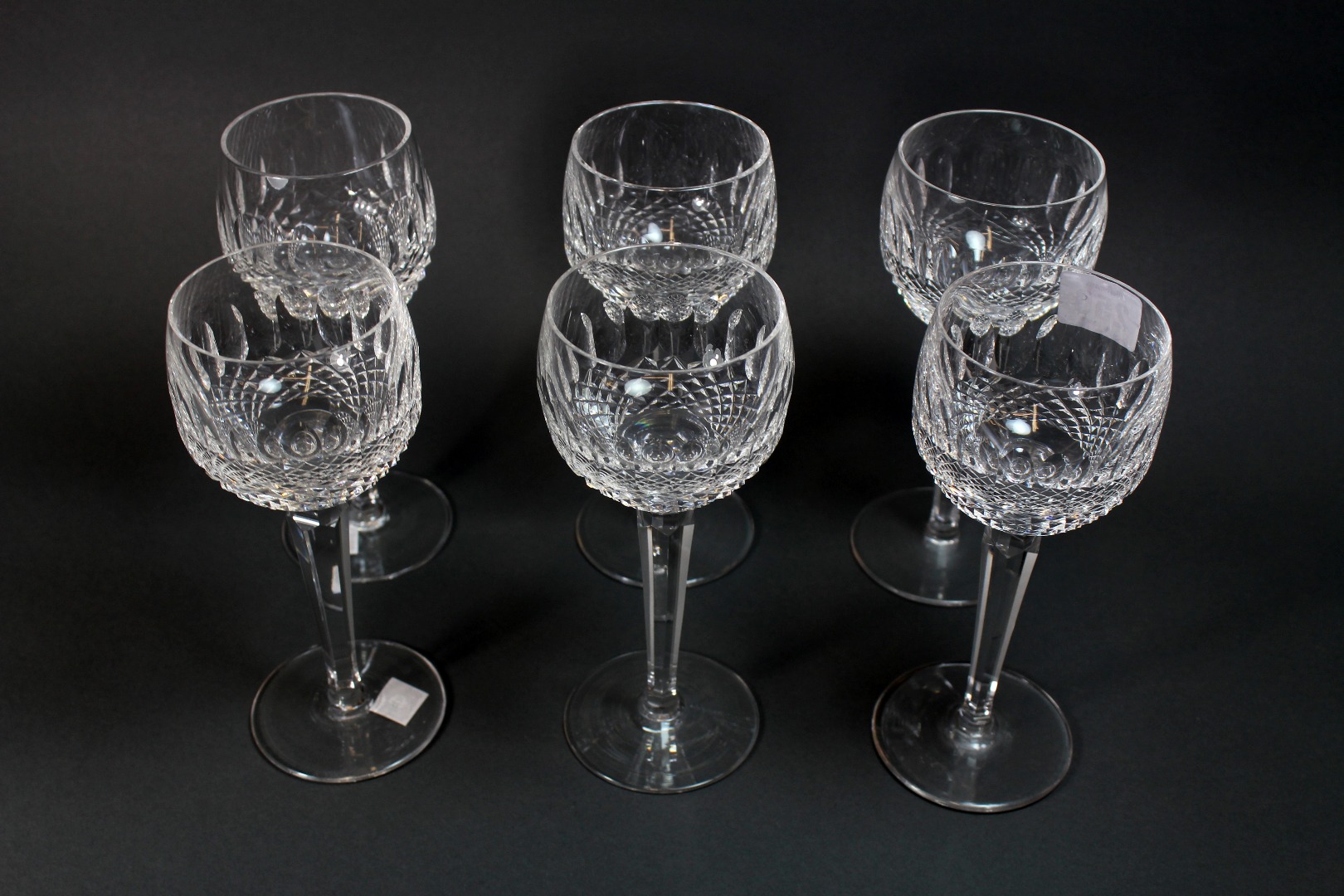 Appraisal: A set of six Waterford Colleen pattern hock glasses