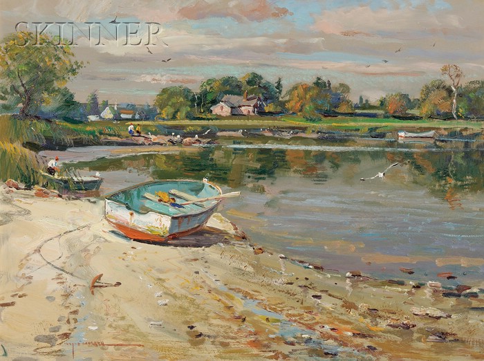 Appraisal: Wayne Beam Morrell American b View of a Dory on