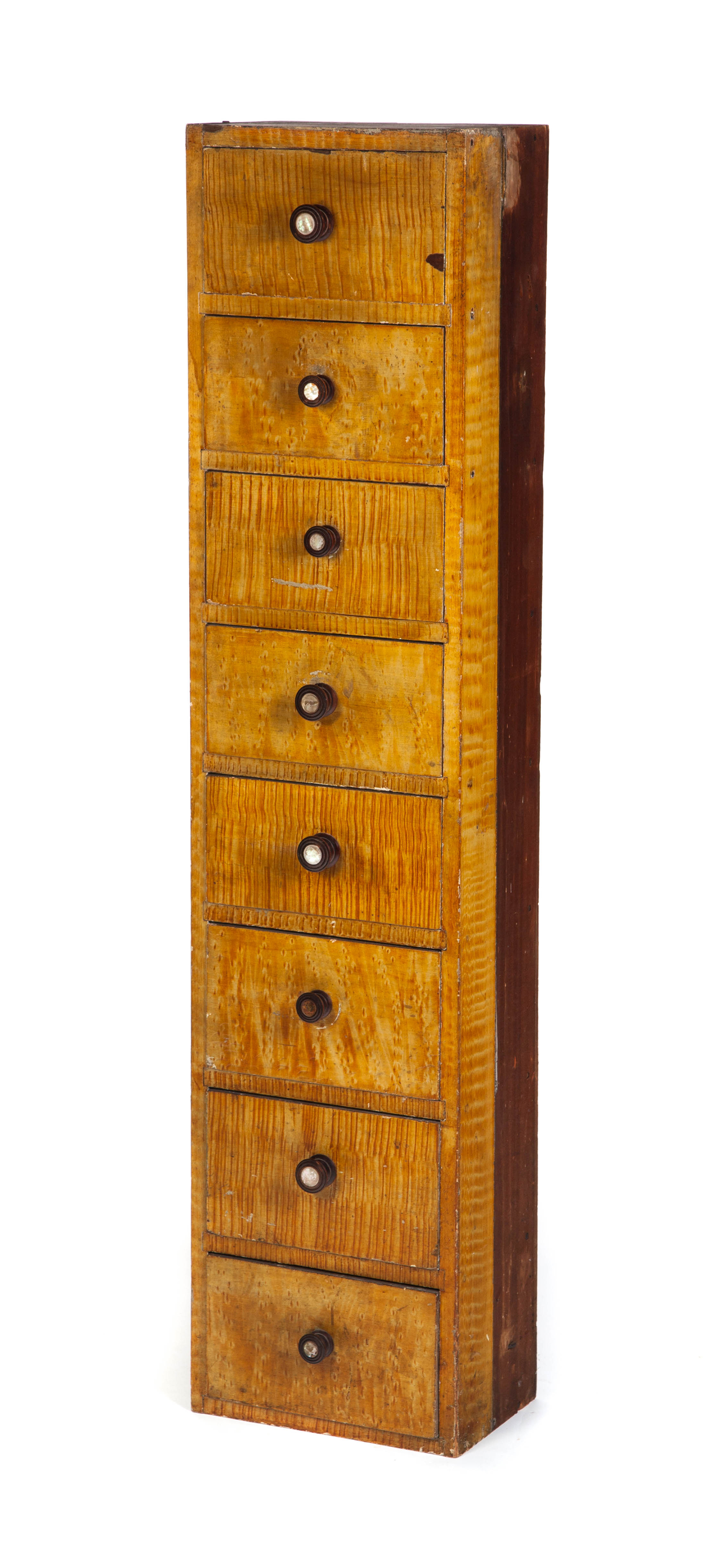 Appraisal: CASE OF EIGHT GRAIN PAINTED DRAWERS American nd half- th