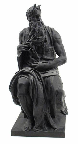 Appraisal: A French patinated bronze figure of Moses after Michelangelo's figure